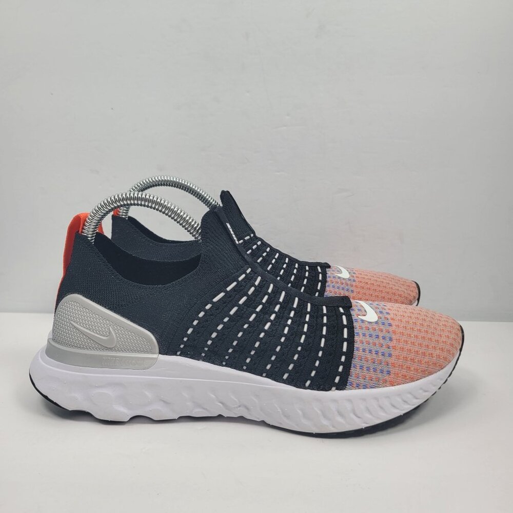 Nike React Phantom Run Flyknit 2 Men's Black Orange Shoes DQ7647-001 US Size 7